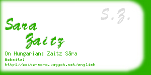 sara zaitz business card